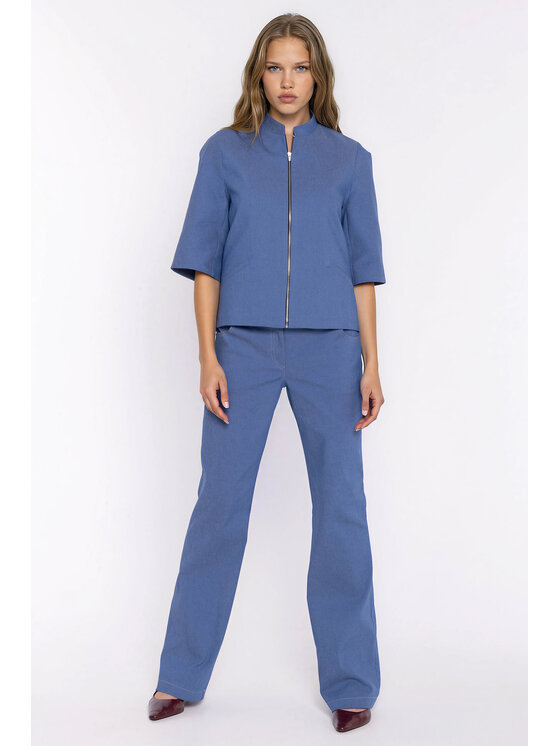 NIFE NIFE Kalhoty z materiálu SD140 Modrá Bootcut Fit