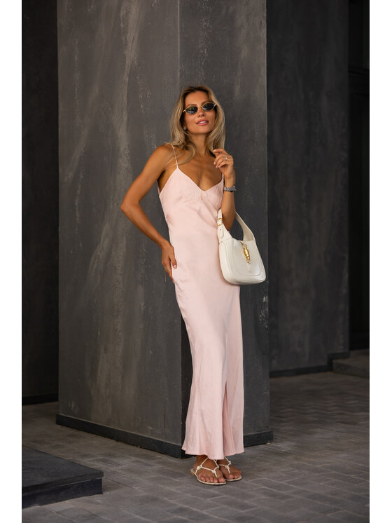 Hottie Hot Hottie Hot Koktejlové šaty MARGO cupro Ružová Slim Fit
