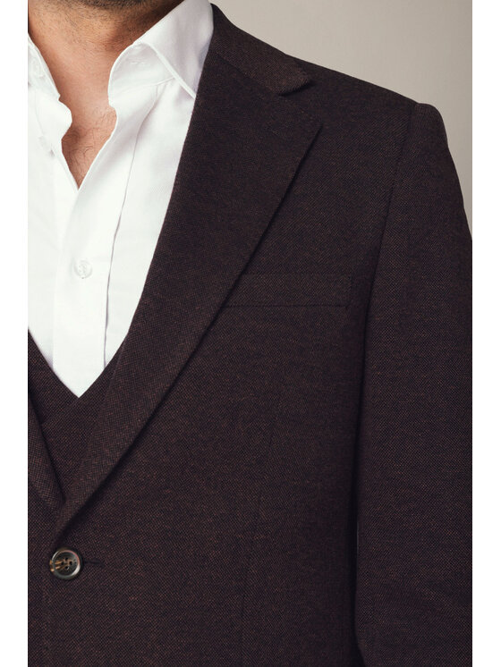 Lancerto Lancerto Marynarka Orticoli MA131225000017 Bordowy Slim Fit