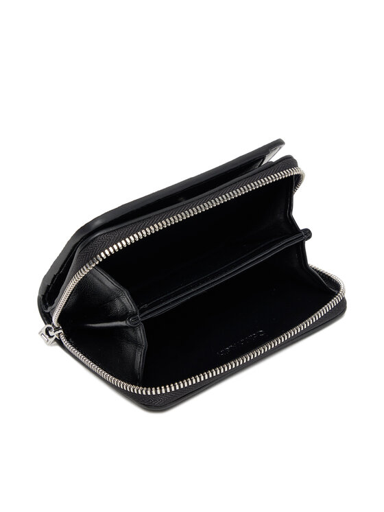 Calvin Klein Calvin Klein Малък дамски портфейл Lizard Embossed Lthr Med Flap Zi LV04F1067G Черен