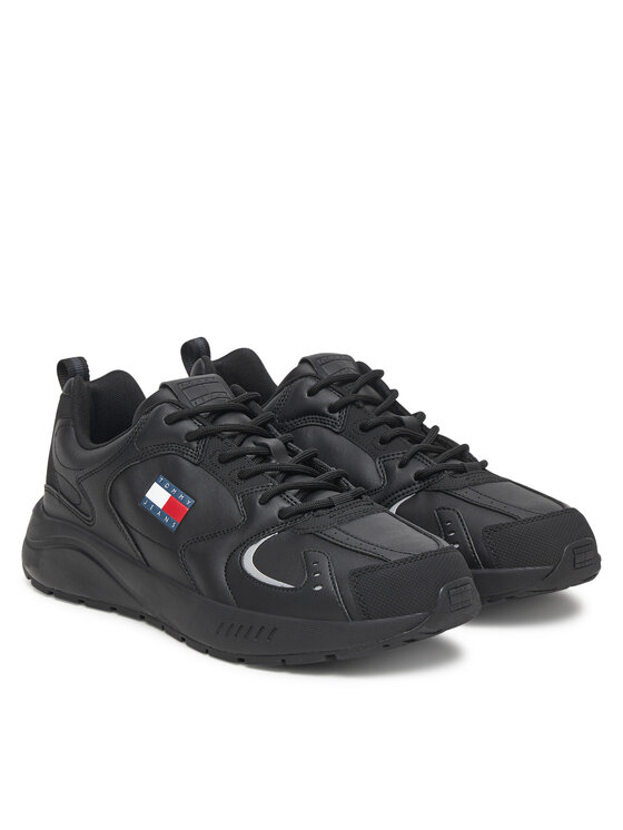 Tommy Jeans Tommy Jeans Sneakersy Tjm Runner Leather EM0EM01621 Černá