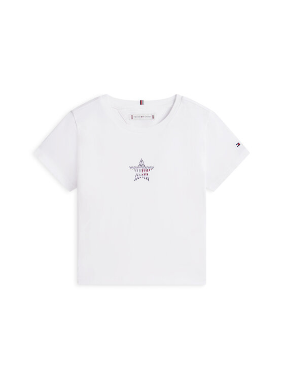 Tommy Hilfiger Tommy Hilfiger T-Shirt KG0KG09097 Biały Extra Slim Fit
