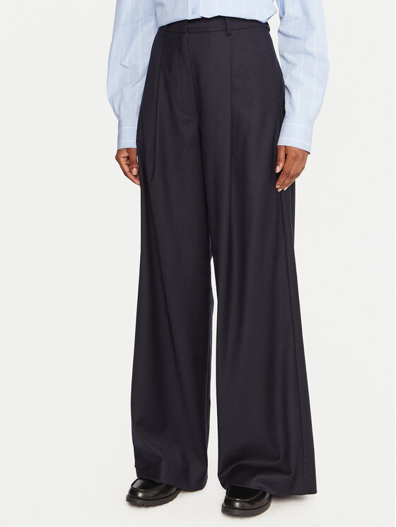 Weekend Max Mara Weekend Max Mara Pantaloni din material Globale 2525136162 Bleumarin Wide Leg
