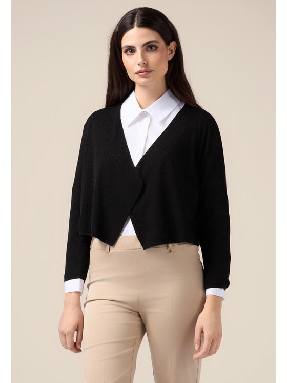 Oltre Oltre Cardigan M218J004950N033 Nero Cropp Fit