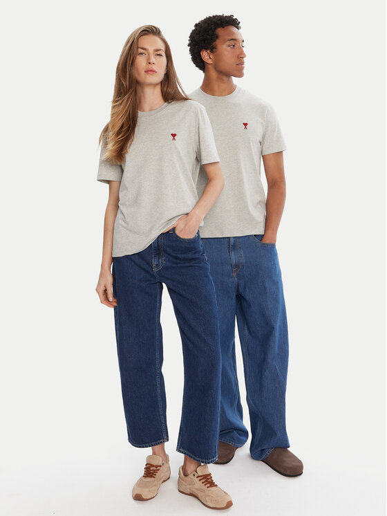 AMI Paris AMI Paris Marškinėliai BFUTS035.724 Pilka Regular Fit