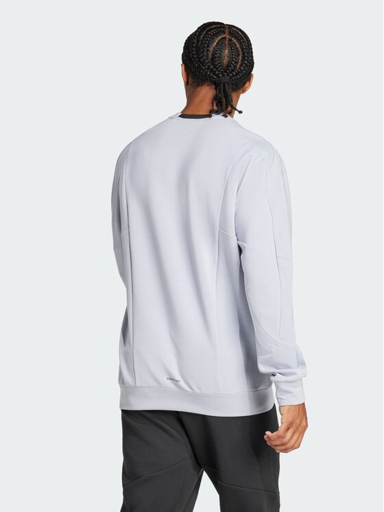 adidas adidas Bluza Designed for Training Crew Szary jasny Regular Fit