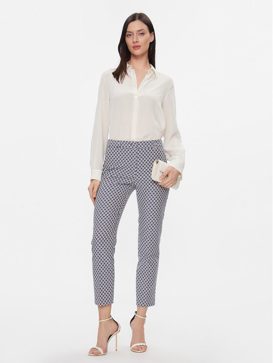 Weekend Max Mara Weekend Max Mara Kalhoty z materiálu Odile 2415131041 Tmavomodrá Regular Fit
