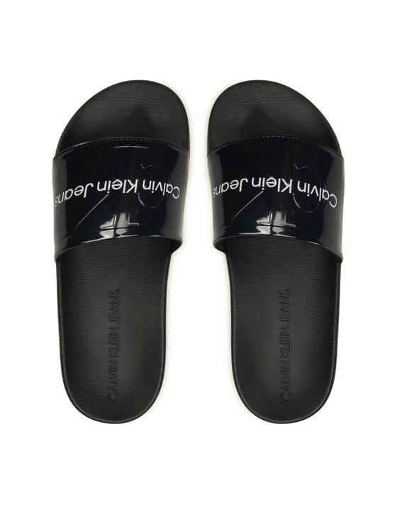Calvin Klein Jeans Calvin Klein Jeans Ciabatte Slide Metallic Monologo YW0YW00638 Blu scuro