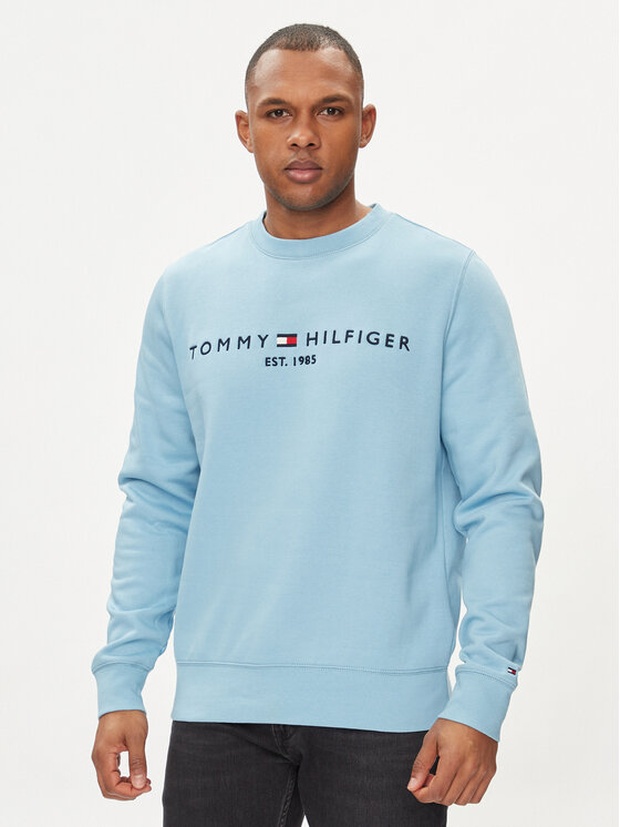 Tommy Hilfiger Džemperis ar kapuci Logo MW0MW11596 Zils Regular Fit