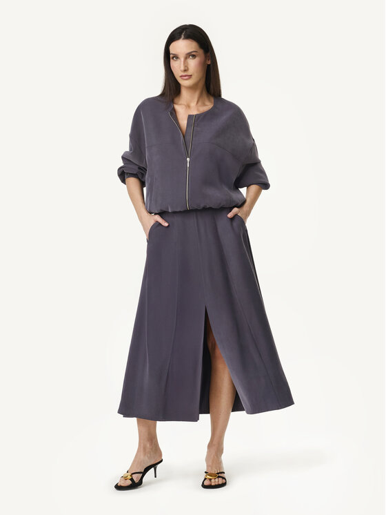 KMX KMX Spódnica midi 115830025 Szary Flare Fit