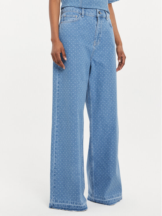 Custommade Custommade Jeansy Oteca Dots 999449608 Modrá Wide Leg