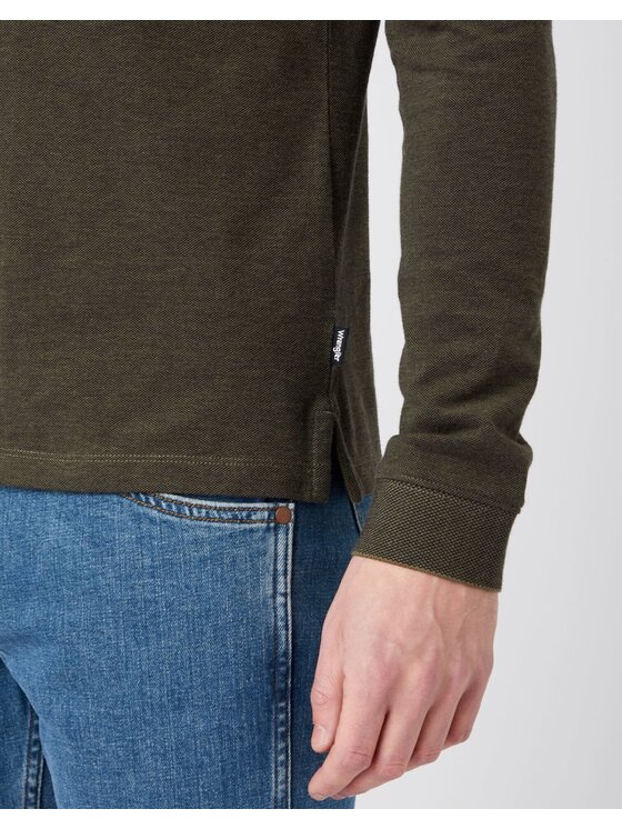 Wrangler Wrangler T-shirt LS REFINED POLO Verde Regular Fit