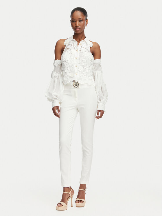 Babylon Babylon Hlače W E00057 Krem Slim Fit