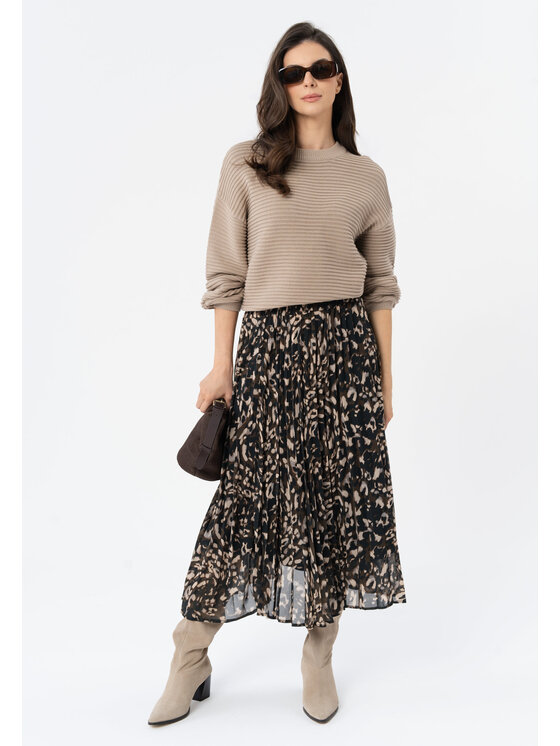Volcano Volcano Sweter S-FLOR Beżowy Regular Fit