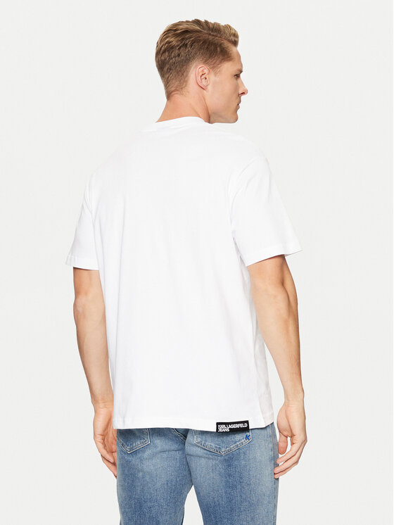 Karl Lagerfeld Jeans Karl Lagerfeld Jeans Marškinėliai A1M17002 Balta Regular Fit