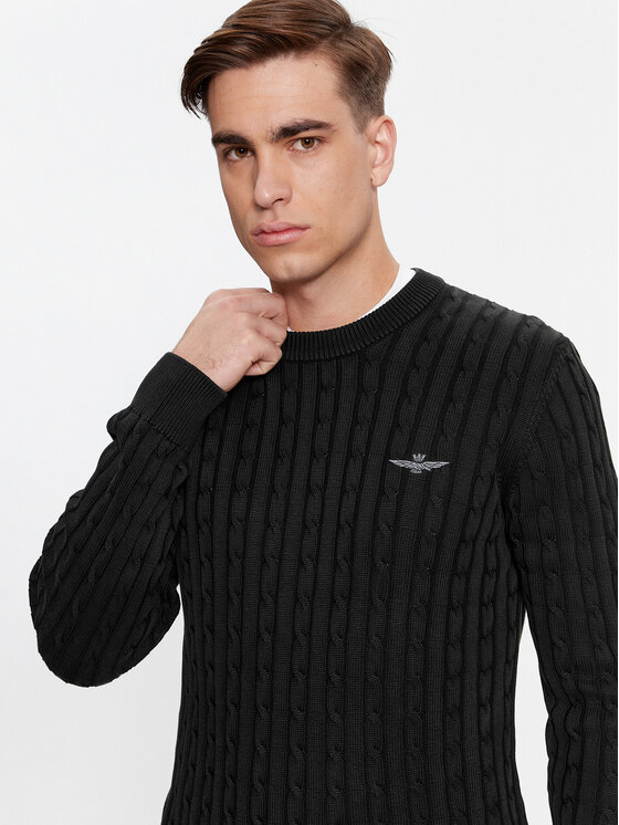 Aeronautica Militare Aeronautica Militare Svetr 232MA1407L475 Černá Regular Fit
