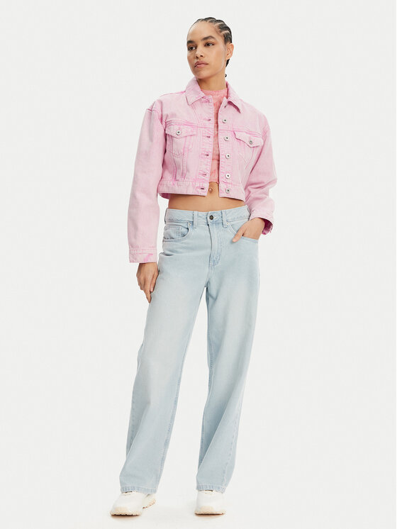 Rosa Jeansjacke Damen Kurz WeiÃƒÂŸ HUGO Jeansjacke Galatea