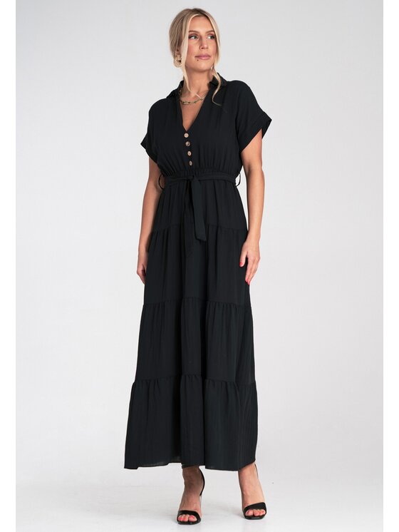FIGL FIGL Sukienka letnia M1195 Czarny A-Line Fit