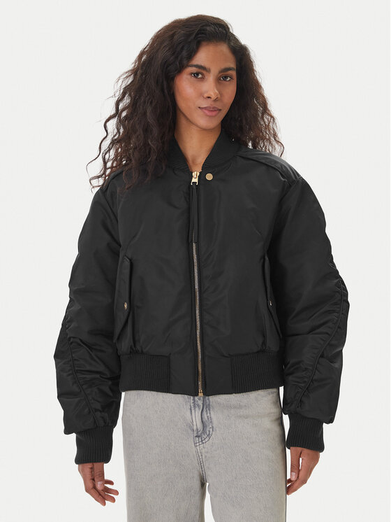 HUGO HUGO Bomber stila jaka Ferida-2 50550687 Melns Relaxed Fit