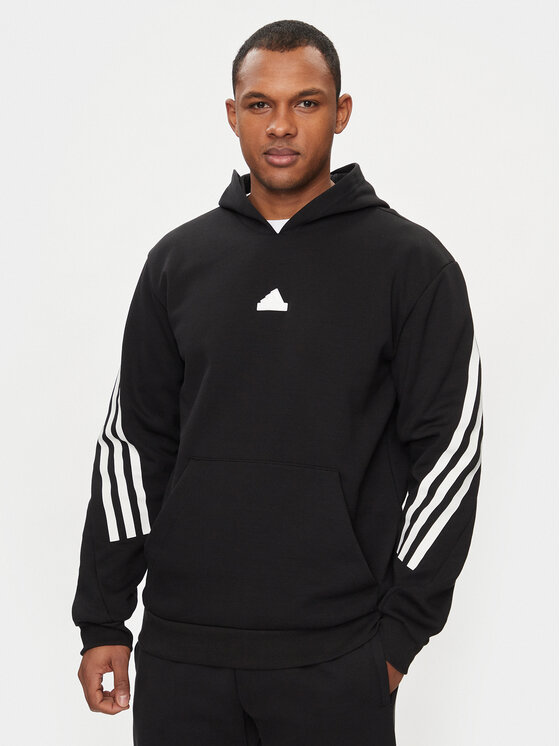adidas Mikina Future Icons 3-Stripes IN1841 Čierna Relaxed Fit