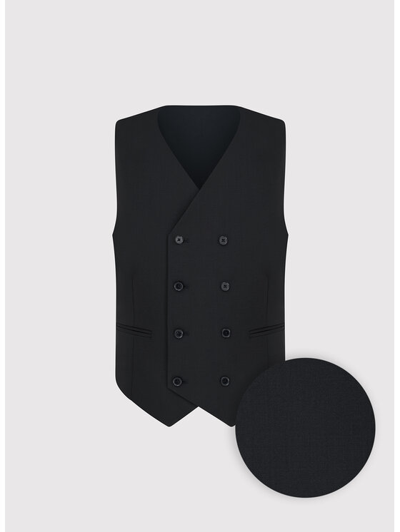 Pako Lorente Pako Lorente Kamizelka P000P-8G-005 Czarny Slim Fit