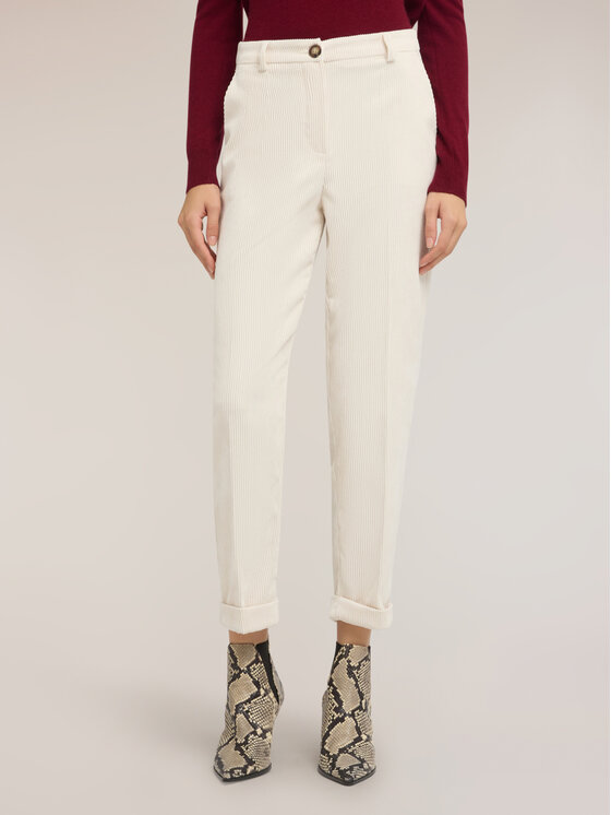 Motivi Motivi Pantaloni di tessuto P09AQ005047N011 Bianco Boy Fit