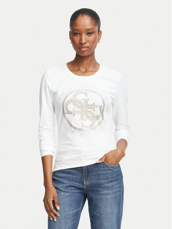 Guess Guess Halenka W6BI58 K7388 Bílá Slim Fit