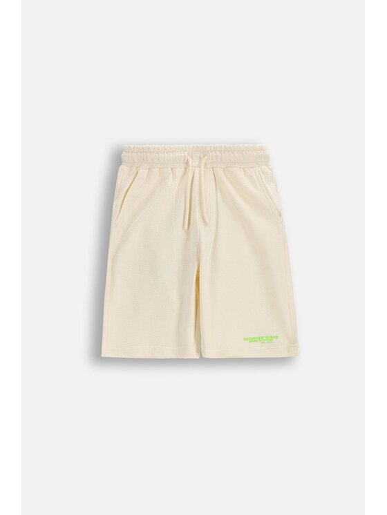 Coccodrillo Coccodrillo Bavlnené šortky WC6121501TBJ-003 Krémová Regular Fit