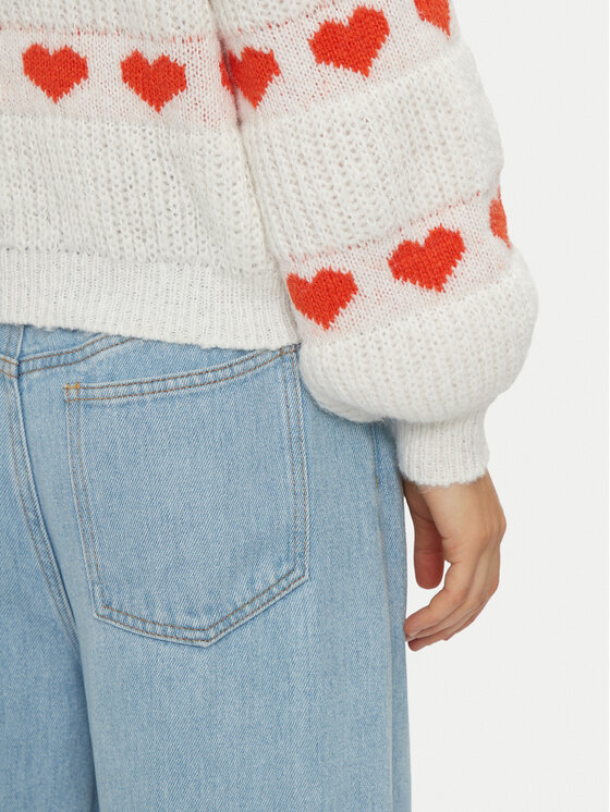 Pieces Pieces Sweter Nove 17152014 Écru Regular Fit