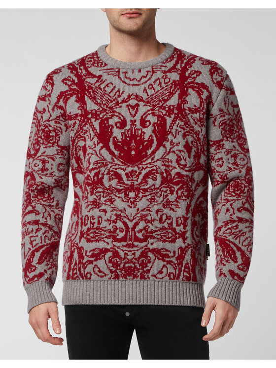 PHILIPP PLEIN PHILIPP PLEIN Longsleeve 2261 Szary Regular Fit