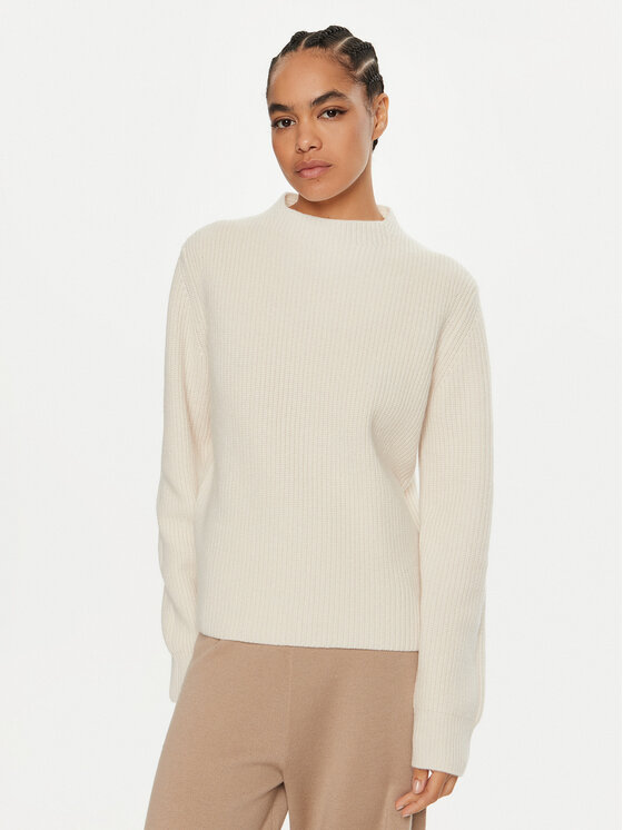 Calvin Klein Sveter K20K207426 Écru Relaxed Fit