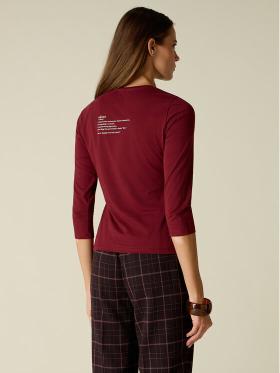 Oltre Oltre Blusa G07MJ004926N036 Bordeaux Regular Fit