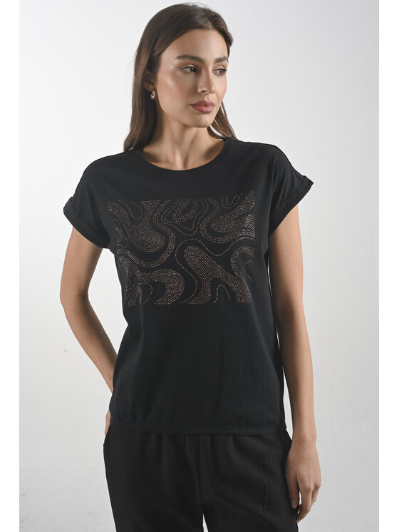 Femestage Femestage T-Shirt Femestage AB BASE TSH1532-020 Černá Regular Fit