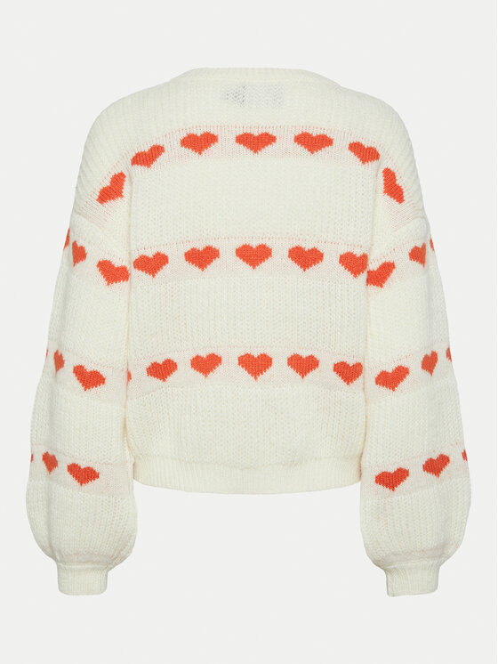 Pieces Pieces Sweter Nove 17152014 Écru Regular Fit