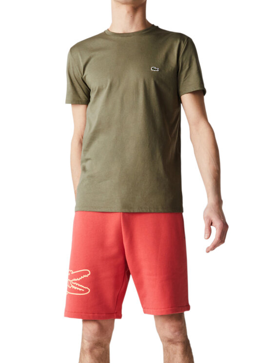 Lacoste Lacoste T-Shirt TH6709 Brązowy Regular Fit