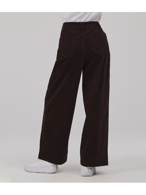 Lee Cooper Lee Cooper Spodnie materiałowe GAJA Brązowy ciemny Wide Leg
