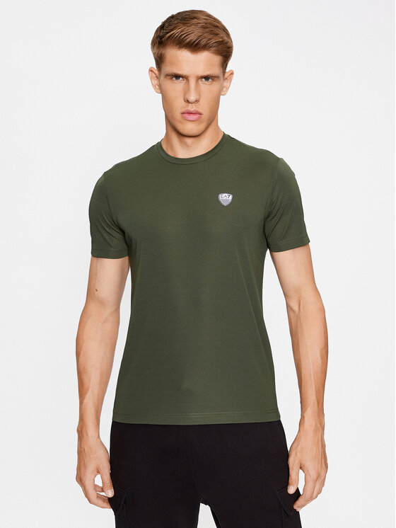 Ea7 khaki t shirt cheap