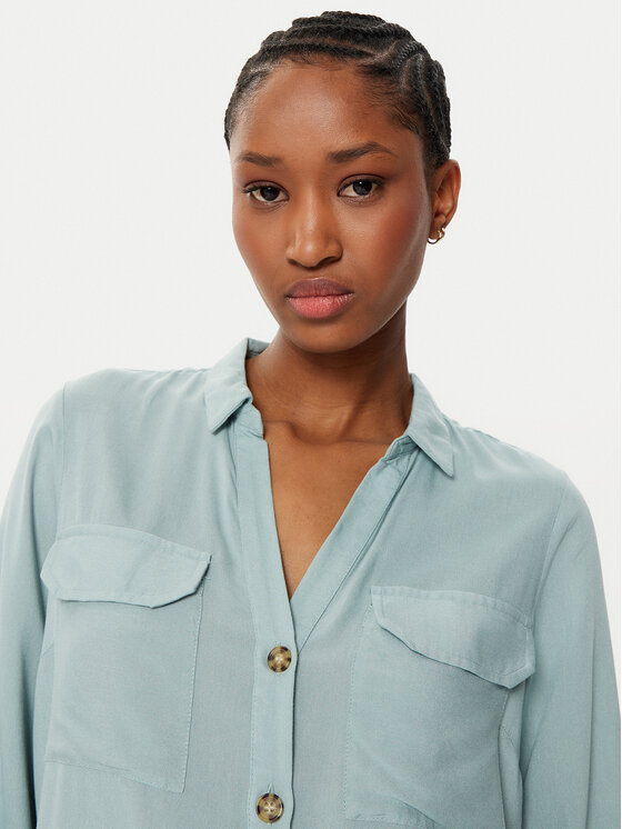 Vero Moda Vero Moda Koszula Bumpy 10275283 Zielony Regular Fit