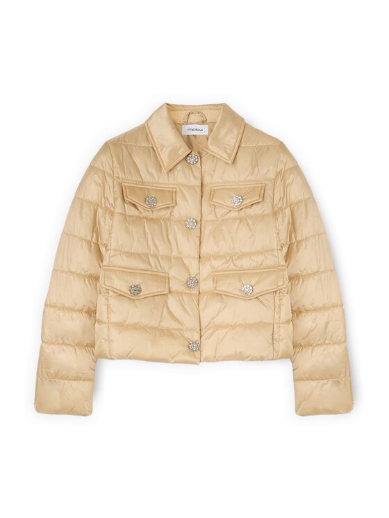 Motivi Motivi Giubbotto piumino F009Q000739N002 Crema Regular Fit