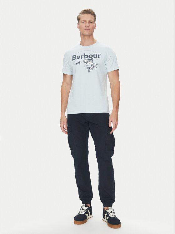 Barbour Barbour T-krekls Lydd MTS1396BU61 Gaiši zils Regular Fit