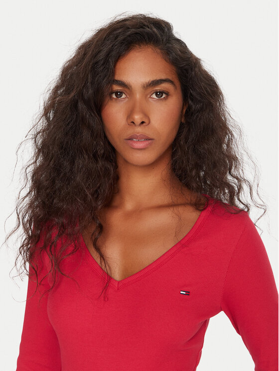 Tommy Jeans Tommy Jeans Bluza Essential DW0DW17990 Roza Slim Fit
