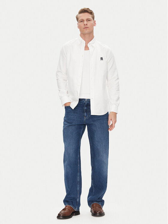 Tommy Hilfiger Tommy Hilfiger Cămașă Heritage MW0MW39235 Alb Regular Fit