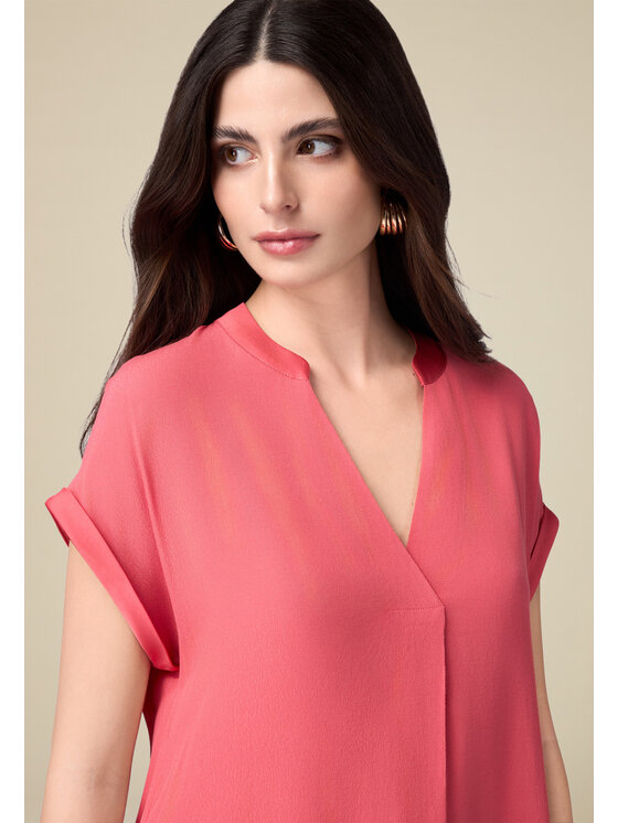 Oltre Oltre Bluzka 2449J000672N006 Czerwony Regular Fit