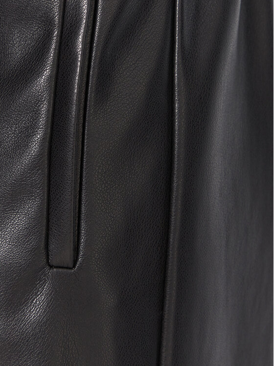 Marella Marella Hose aus Kunstleder Anello 2525786062 Schwarz Wide Leg
