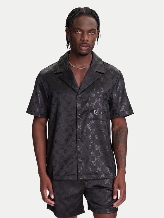 Karl Kani Karl Kani Košulja Signature All Over Print Resort PD00005369 Crna Regular Fit