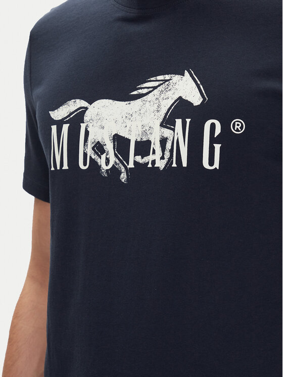 Mustang Mustang T-Shirt Austin 1016279 Tmavomodrá Regular Fit