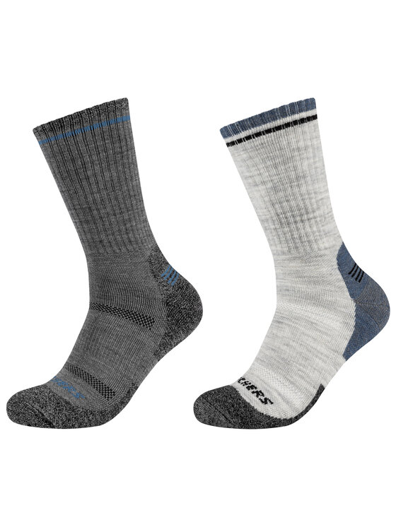 Skechers Skechers Skarpety długie Skechers 2PPK Men Trail Wool Socks Szary