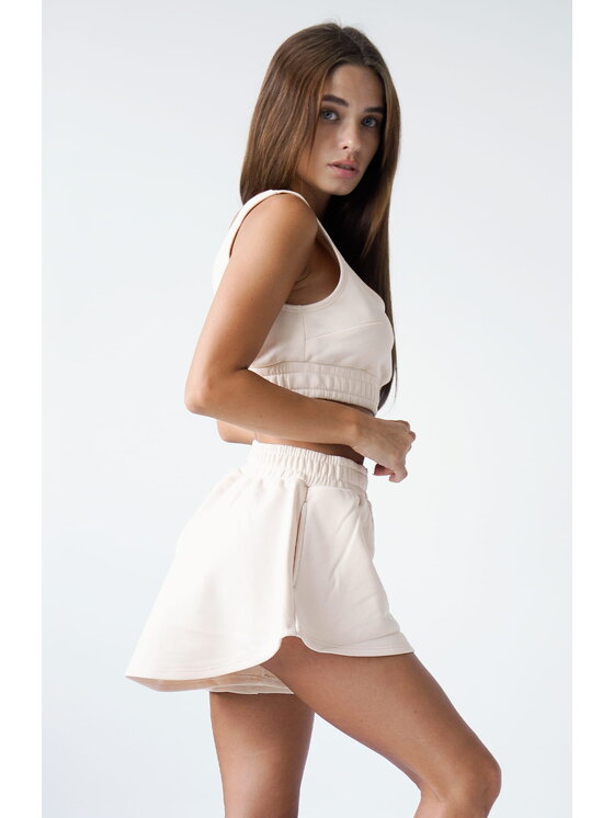 MissDenim MissDenim Komplet top i spodenki Flippy Set Beżowy Basic Fit