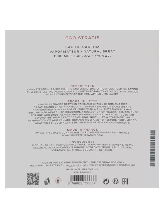 Juliette has a gun Juliette has a gun Juliette Has a Gun Ego Stratis spray 100ml Woda perfumowana