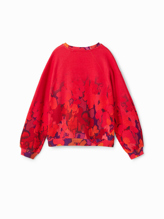 Desigual Sweatshirt Donna - Felpa In Tinta Unita Con Collo Rotondo E Maniche Lunghe, Dettaglio Di Paillettes - Vestibilità Comoda